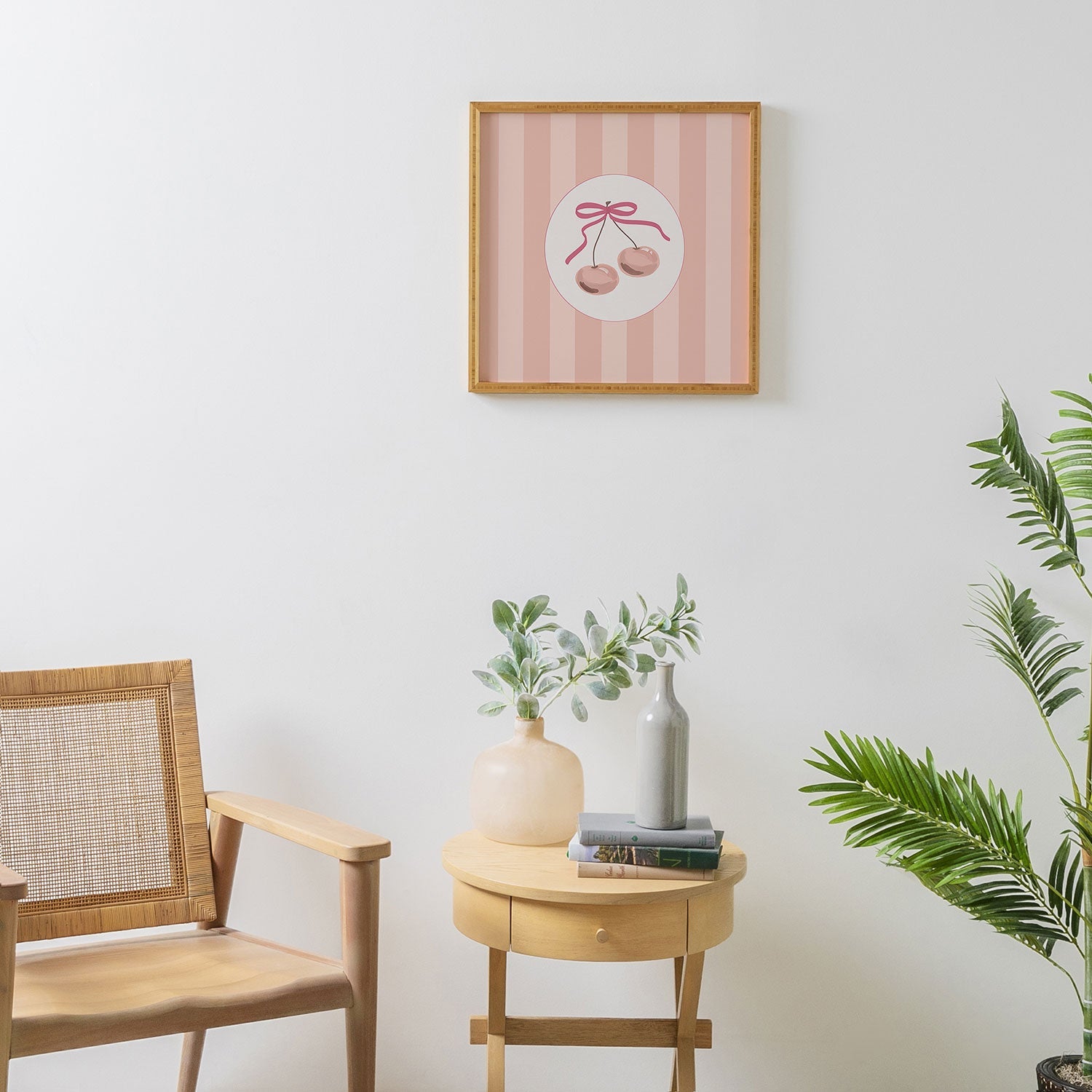 DENY Designs Bow Cherries Framed Wall Art