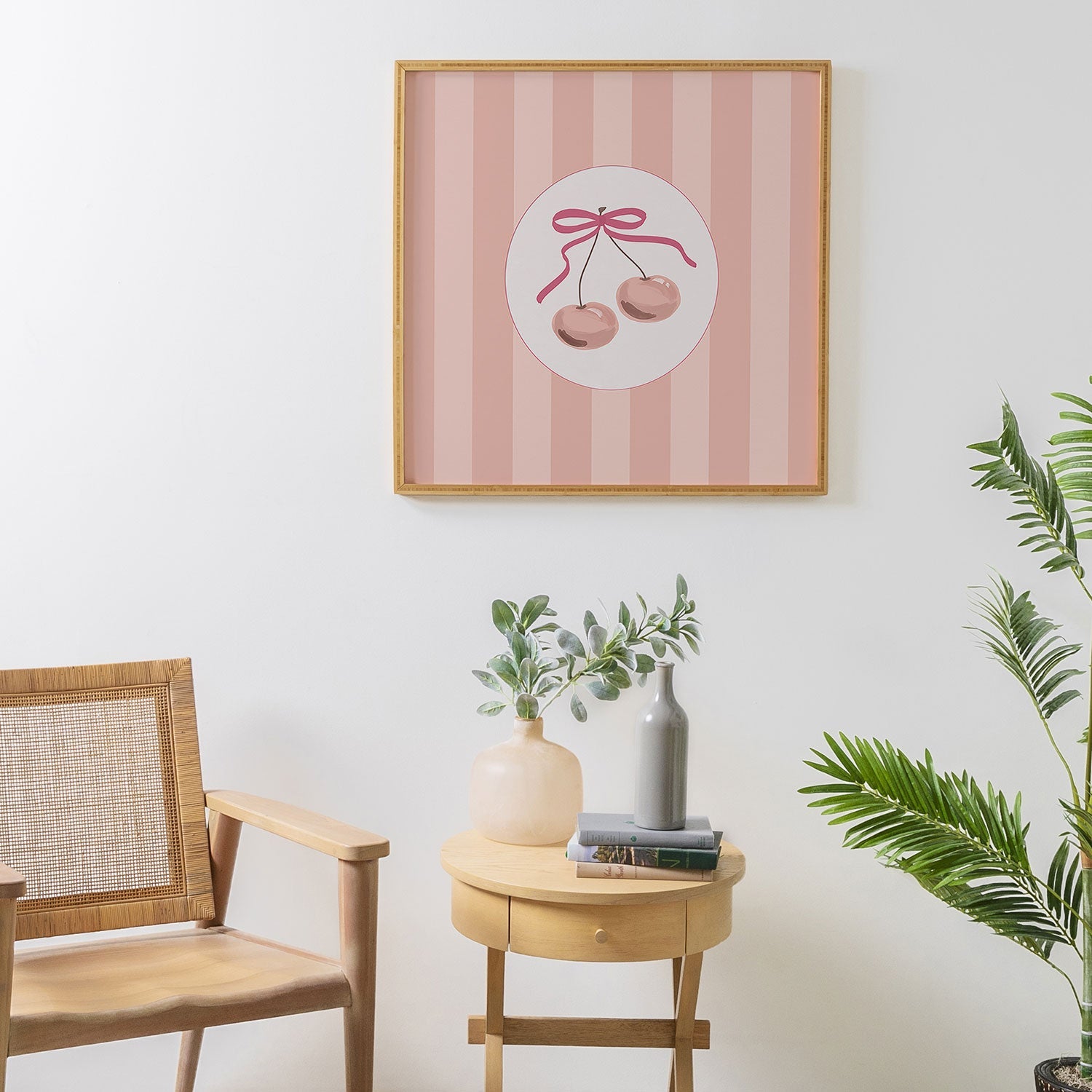DENY Designs Bow Cherries Framed Wall Art