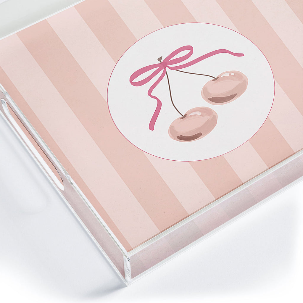 DENY Designs Bow Cherries Acrylic Tray