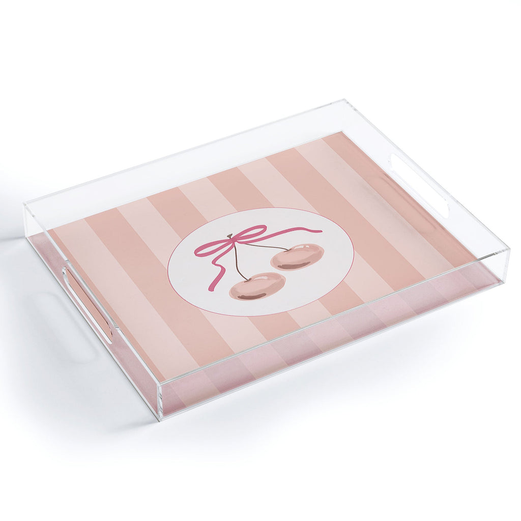 DENY Designs Bow Cherries Acrylic Tray