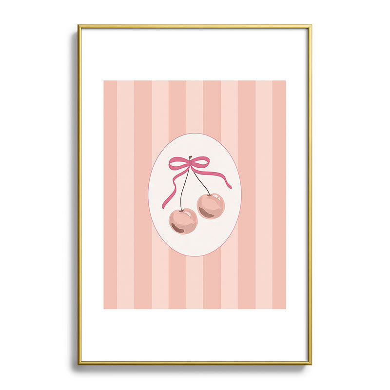 DENY Designs Bow Cherries Metal Framed Art Print