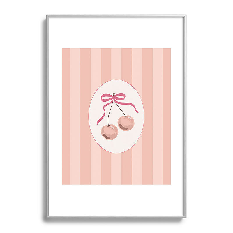 DENY Designs Bow Cherries Metal Framed Art Print