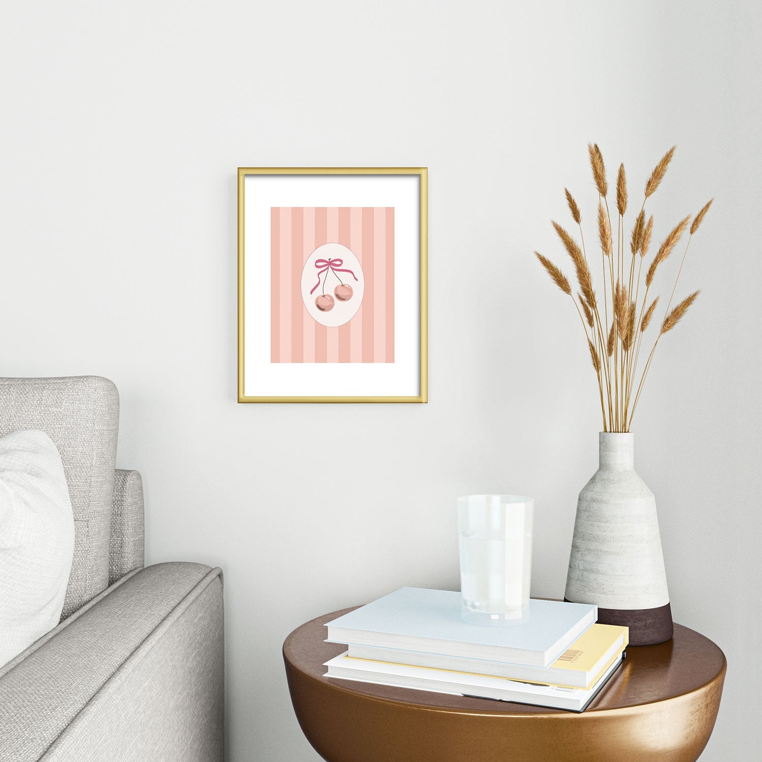 DENY Designs Bow Cherries Metal Framed Art Print