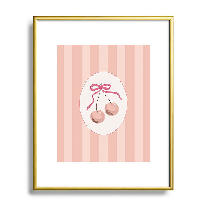 DENY Designs Bow Cherries Metal Framed Art Print