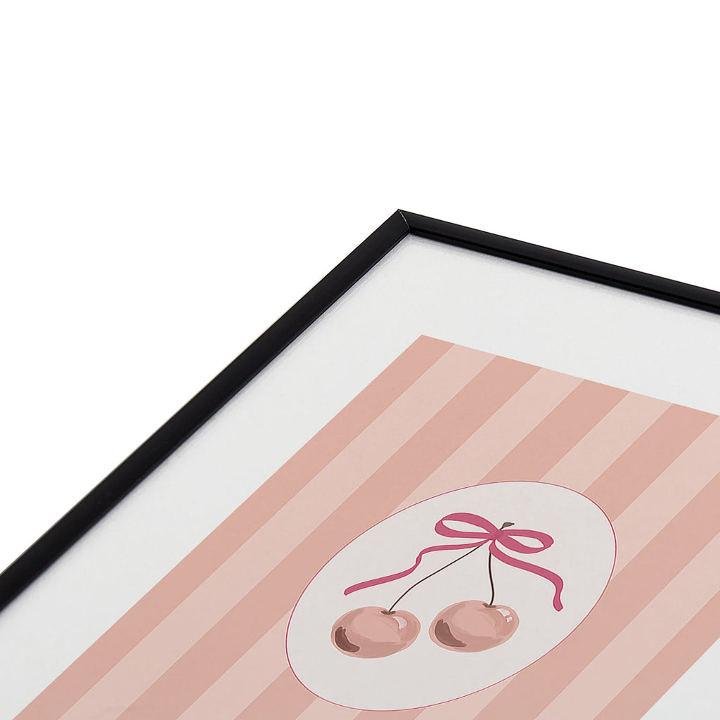 DENY Designs Bow Cherries Metal Framed Art Print
