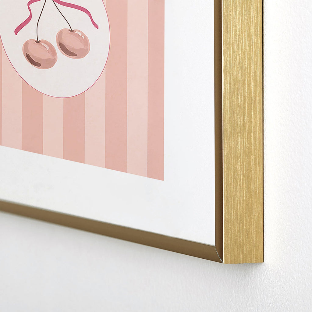 DENY Designs Bow Cherries Metal Framed Art Print