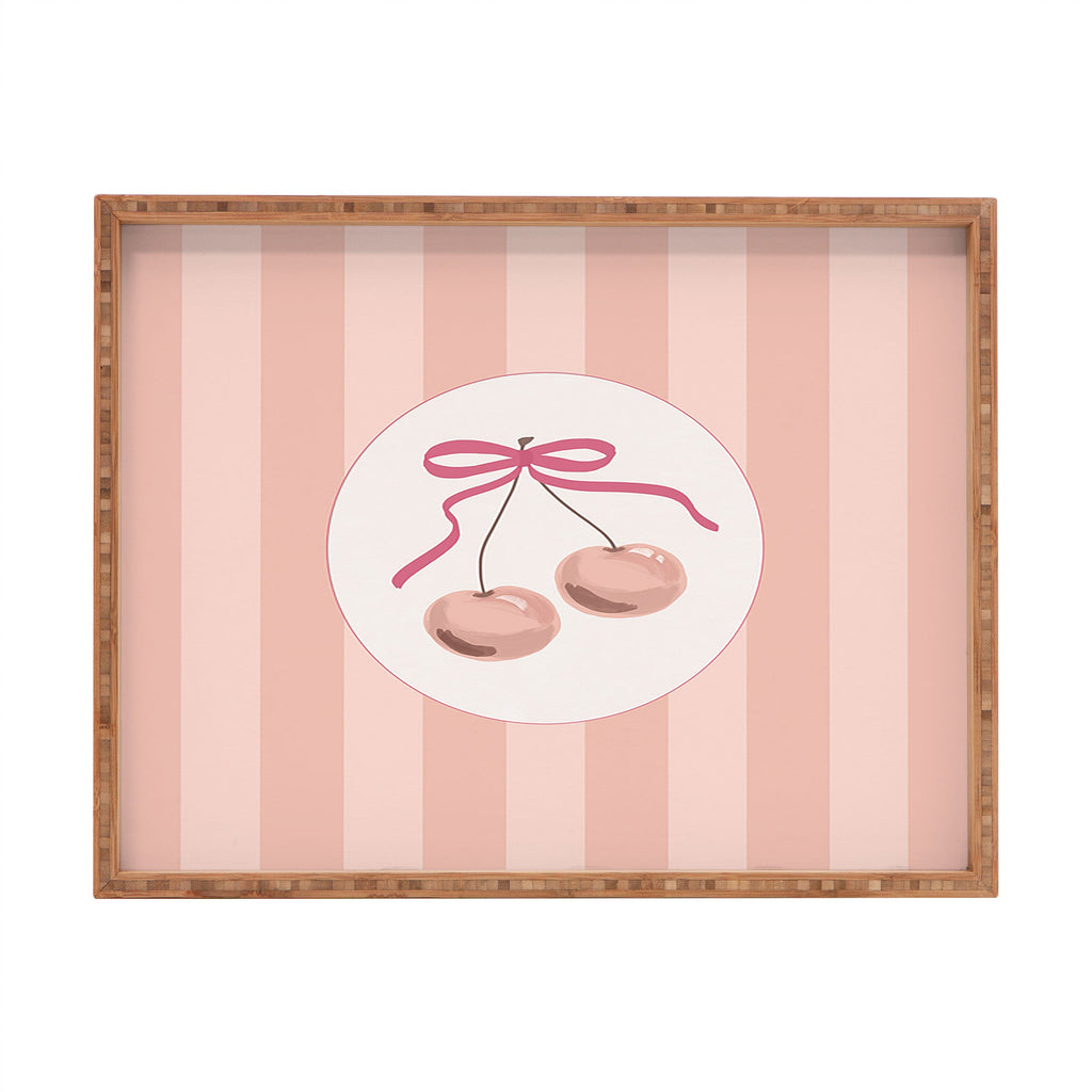 DENY Designs Bow Cherries Rectangular Tray
