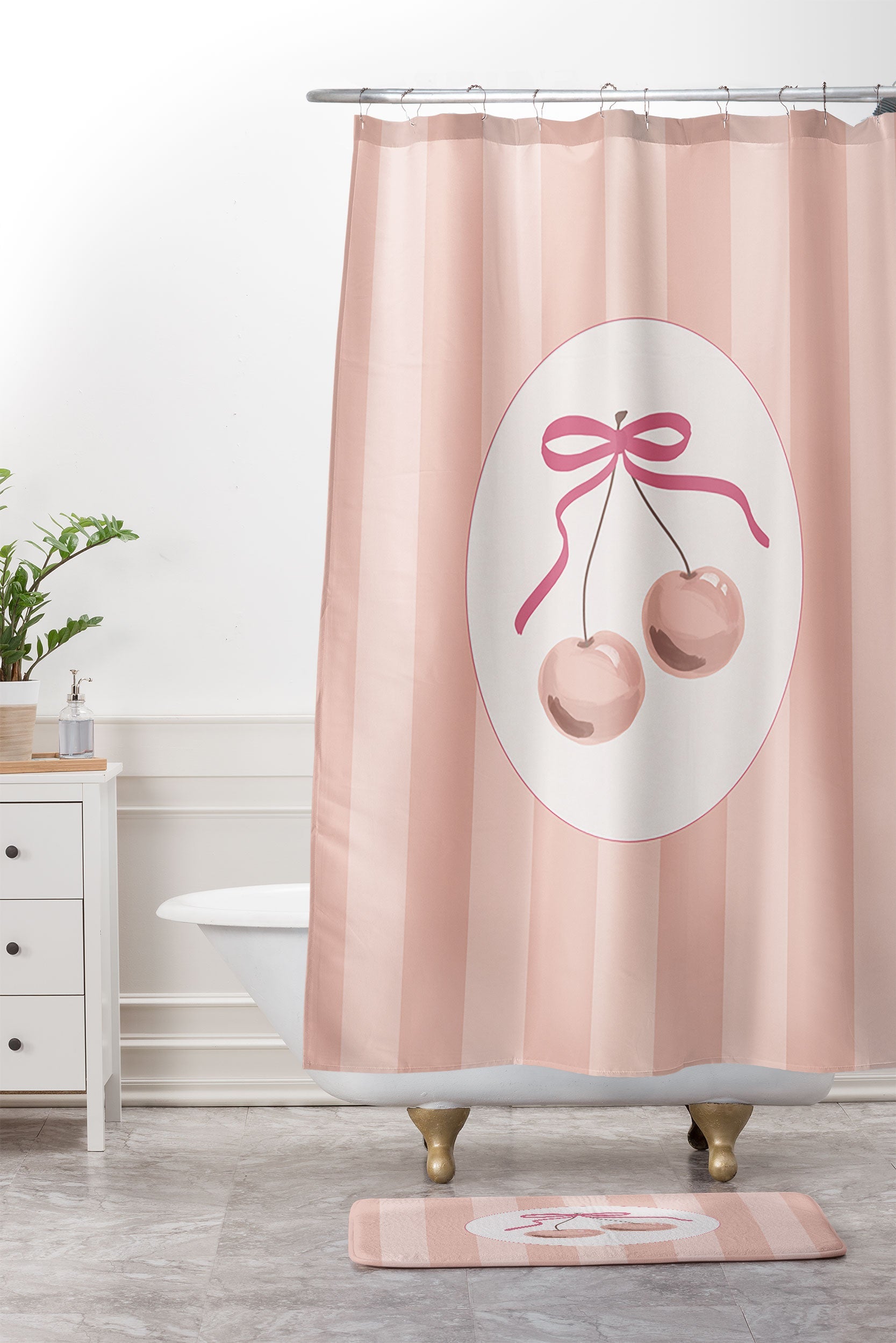 DENY Designs Bow Cherries Memory Foam Bath Mat
