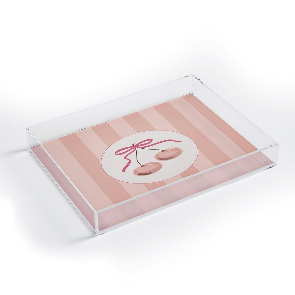 DENY Designs Bow Cherries Acrylic Tray