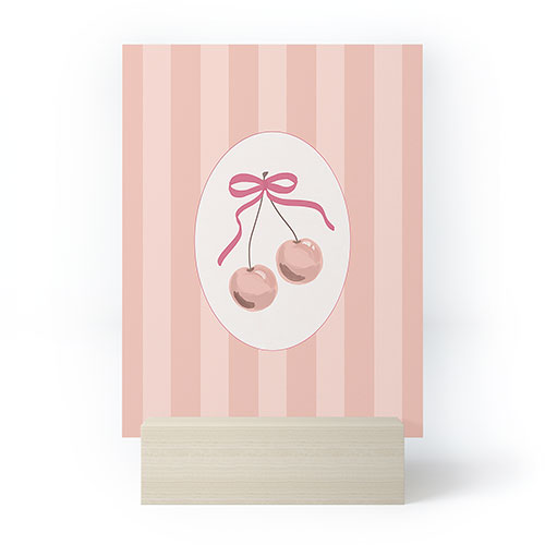 DENY Designs Bow Cherries Mini Art Print