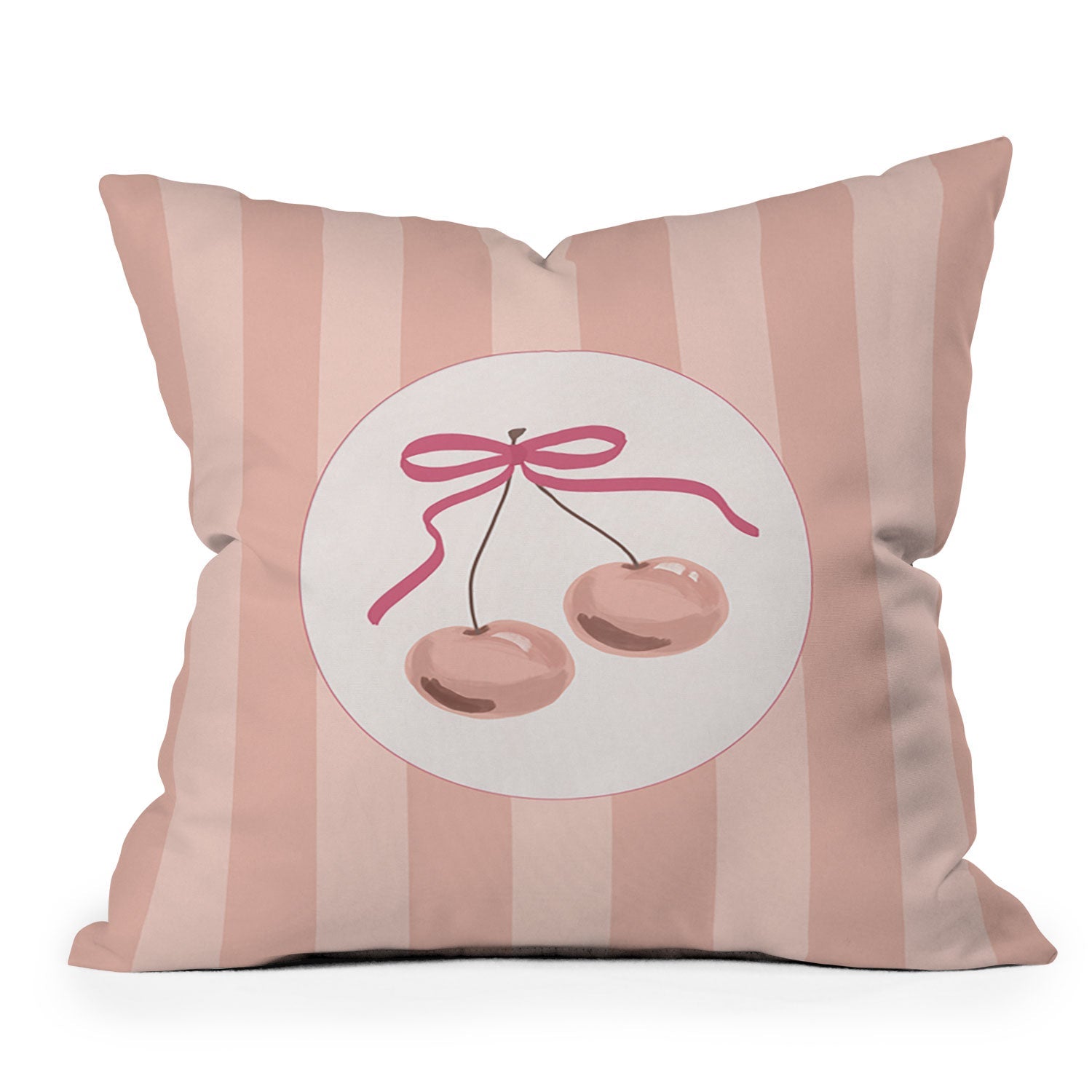 DENY Designs Bow Cherries Outdoor Throw Pillow