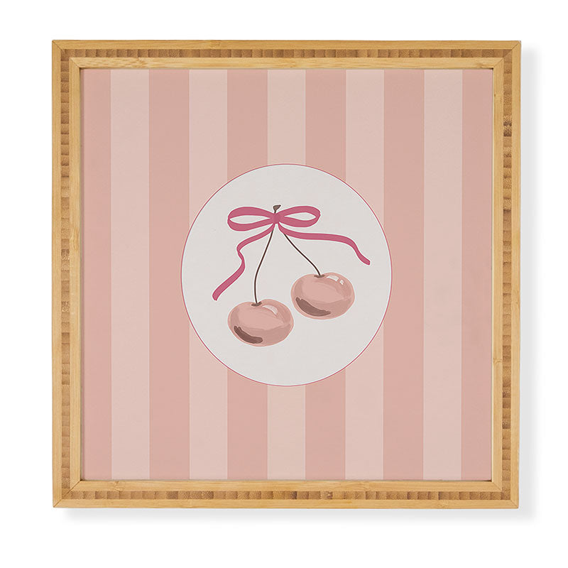DENY Designs Bow Cherries Framed Wall Art