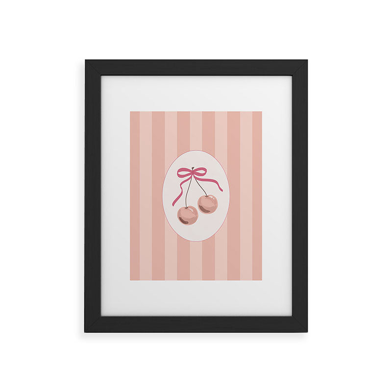 DENY Designs Bow Cherries Framed Art Print