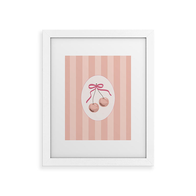 DENY Designs Bow Cherries Framed Art Print