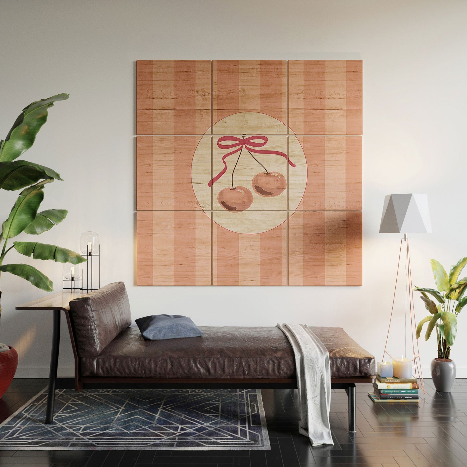 DENY Designs Bow Cherries Wood Wall Mural