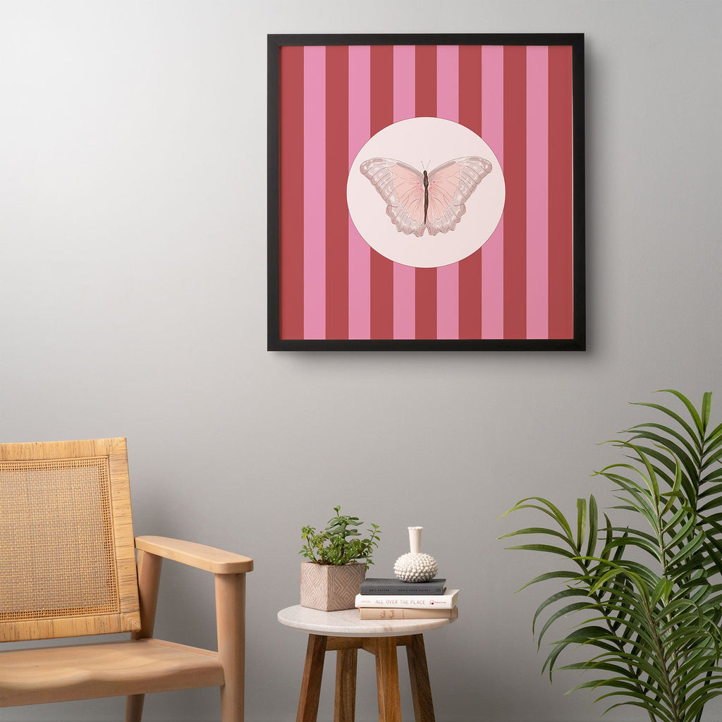 DENY Designs butterfly stripes Framed Wall Art