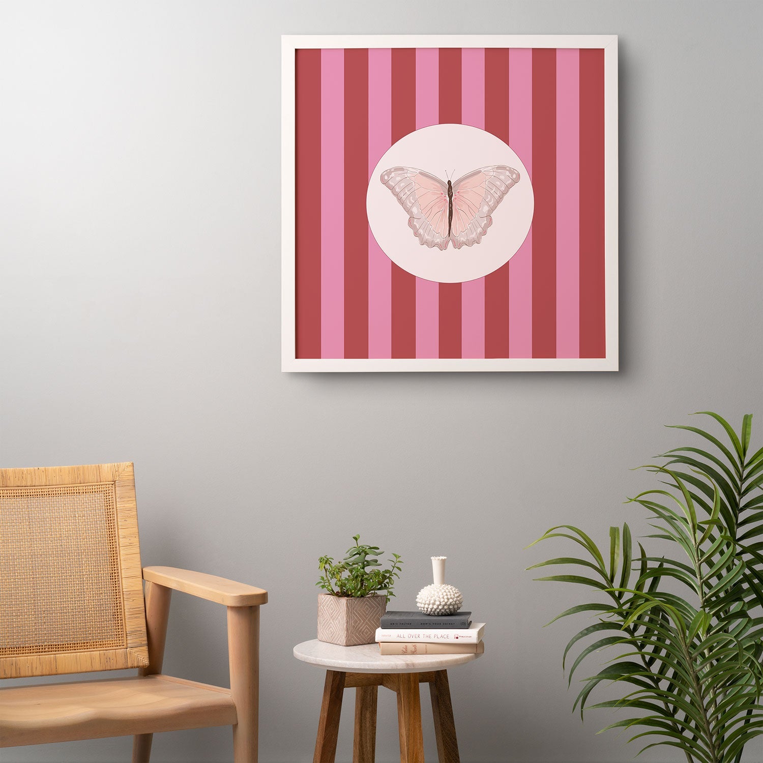 DENY Designs butterfly stripes Framed Wall Art