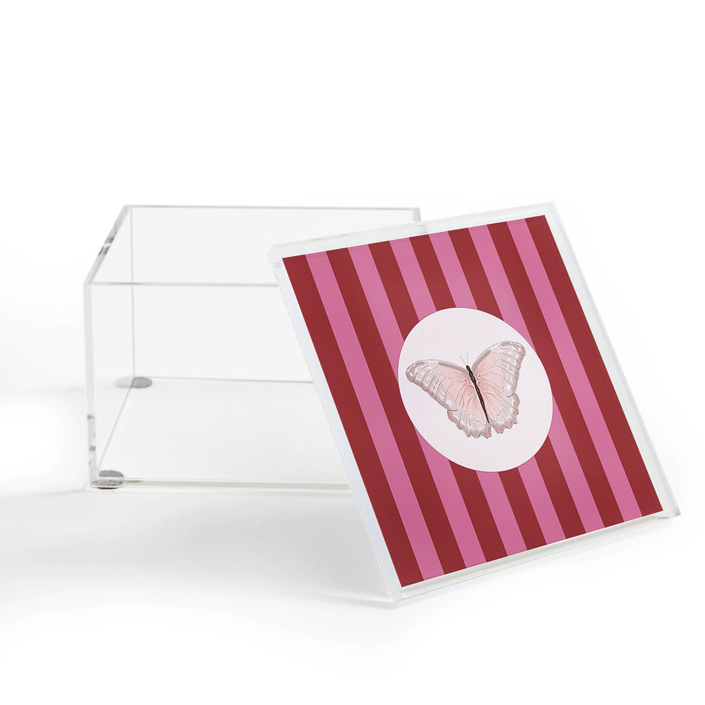 DENY Designs butterfly stripes Acrylic Box