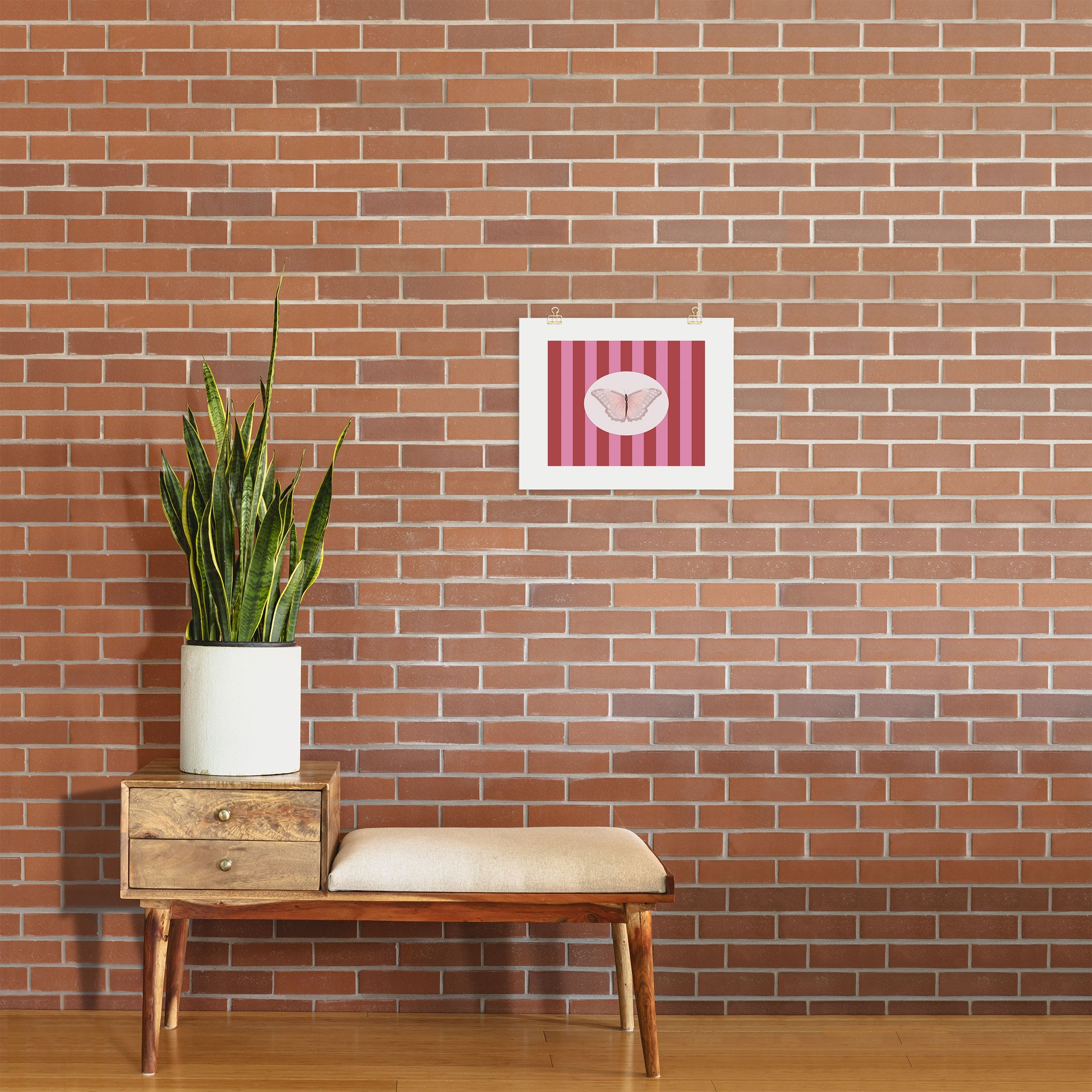 DENY Designs butterfly stripes Art Print
