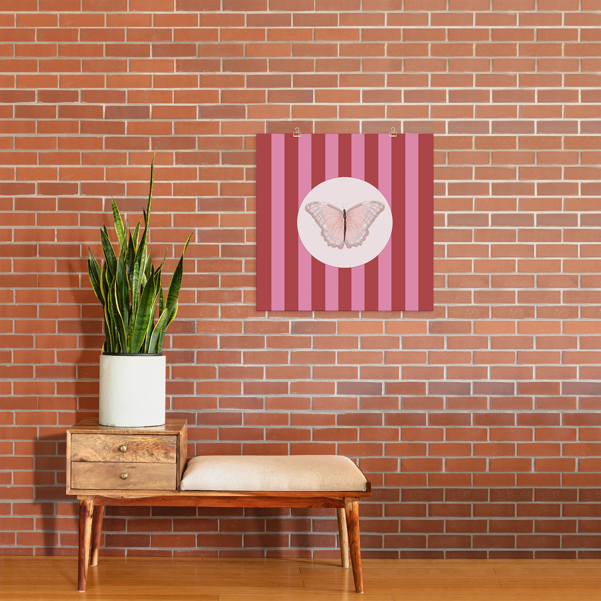 DENY Designs butterfly stripes Art Print