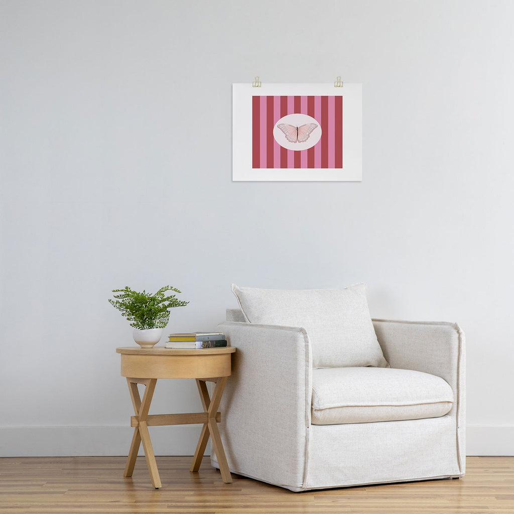 DENY Designs butterfly stripes Art Print