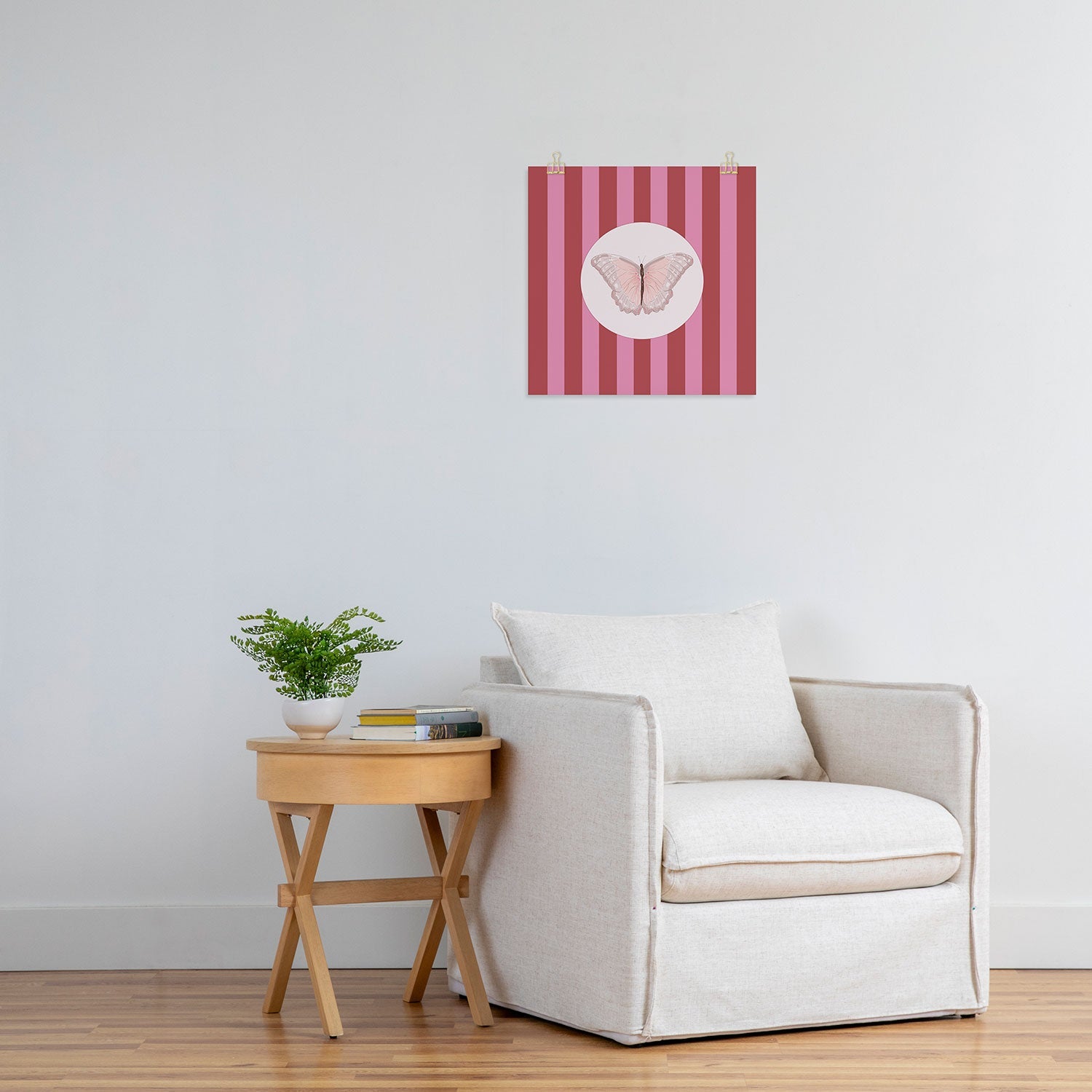 DENY Designs butterfly stripes Art Print