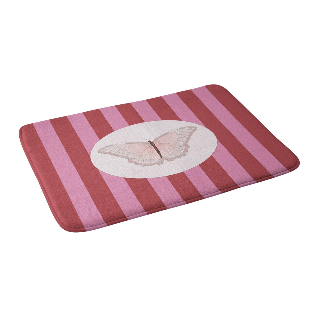 DENY Designs butterfly stripes Memory Foam Bath Mat