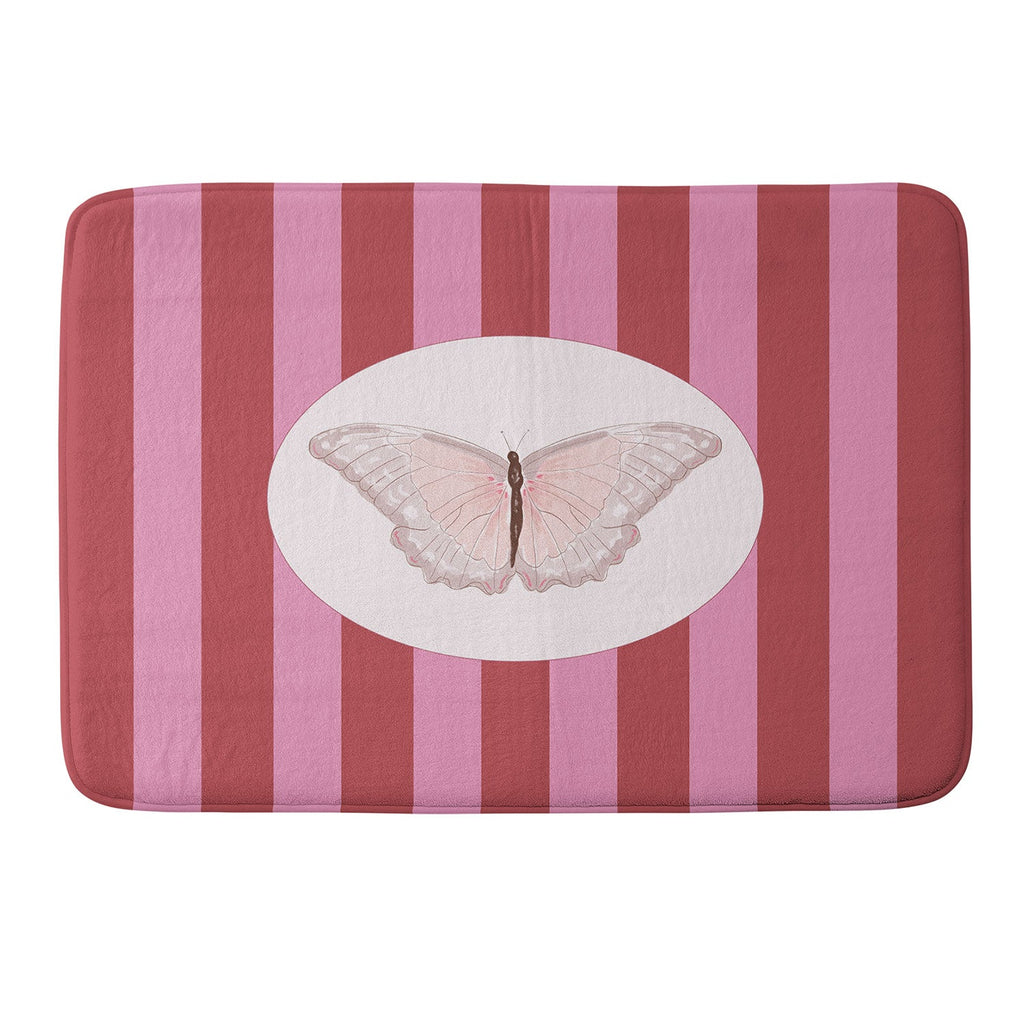 DENY Designs butterfly stripes Memory Foam Bath Mat