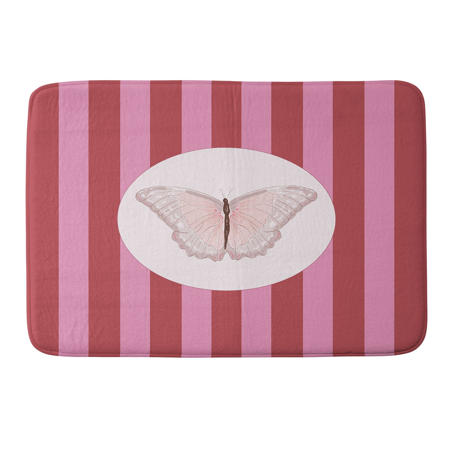 DENY Designs butterfly stripes Memory Foam Bath Mat