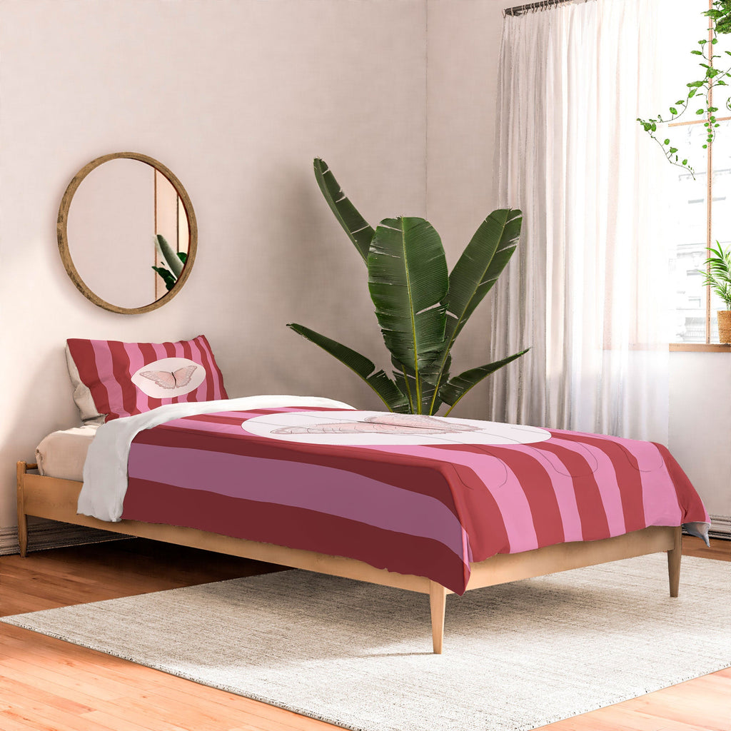 DENY Designs butterfly stripes Comforter
