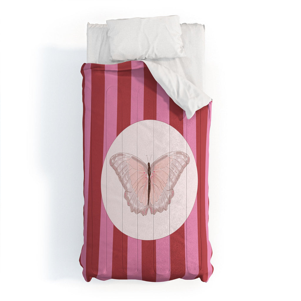 DENY Designs butterfly stripes Comforter