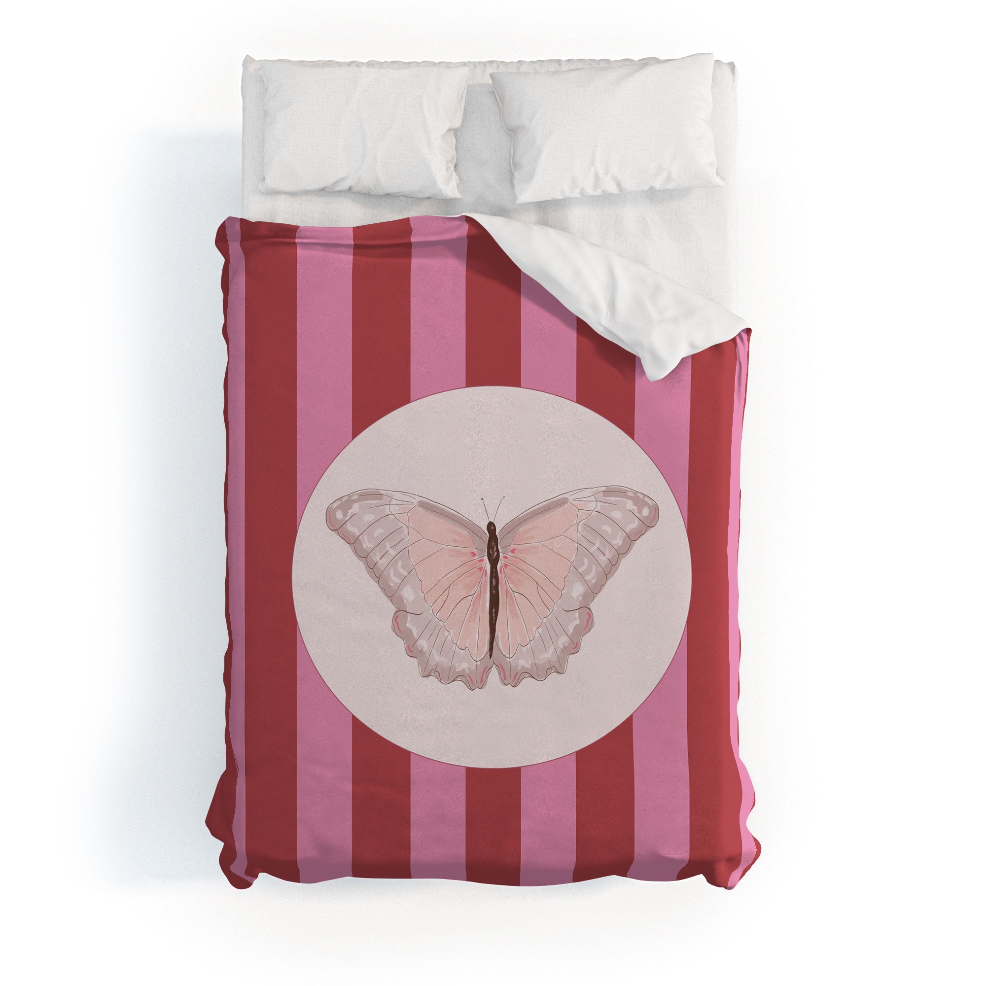 DENY Designs butterfly stripes Duvet Cover
