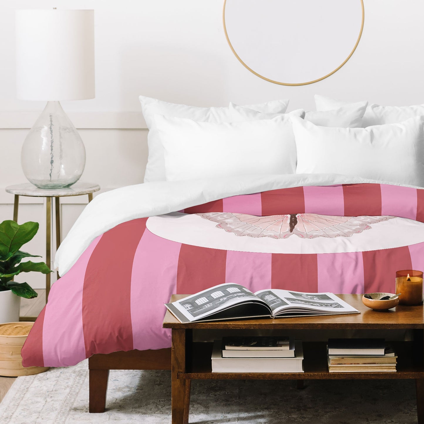 DENY Designs butterfly stripes Duvet Cover