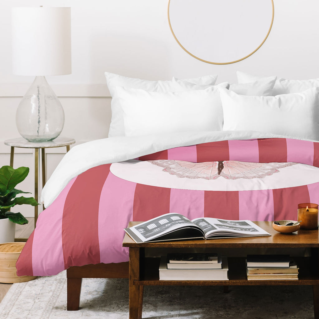 DENY Designs butterfly stripes Duvet Cover