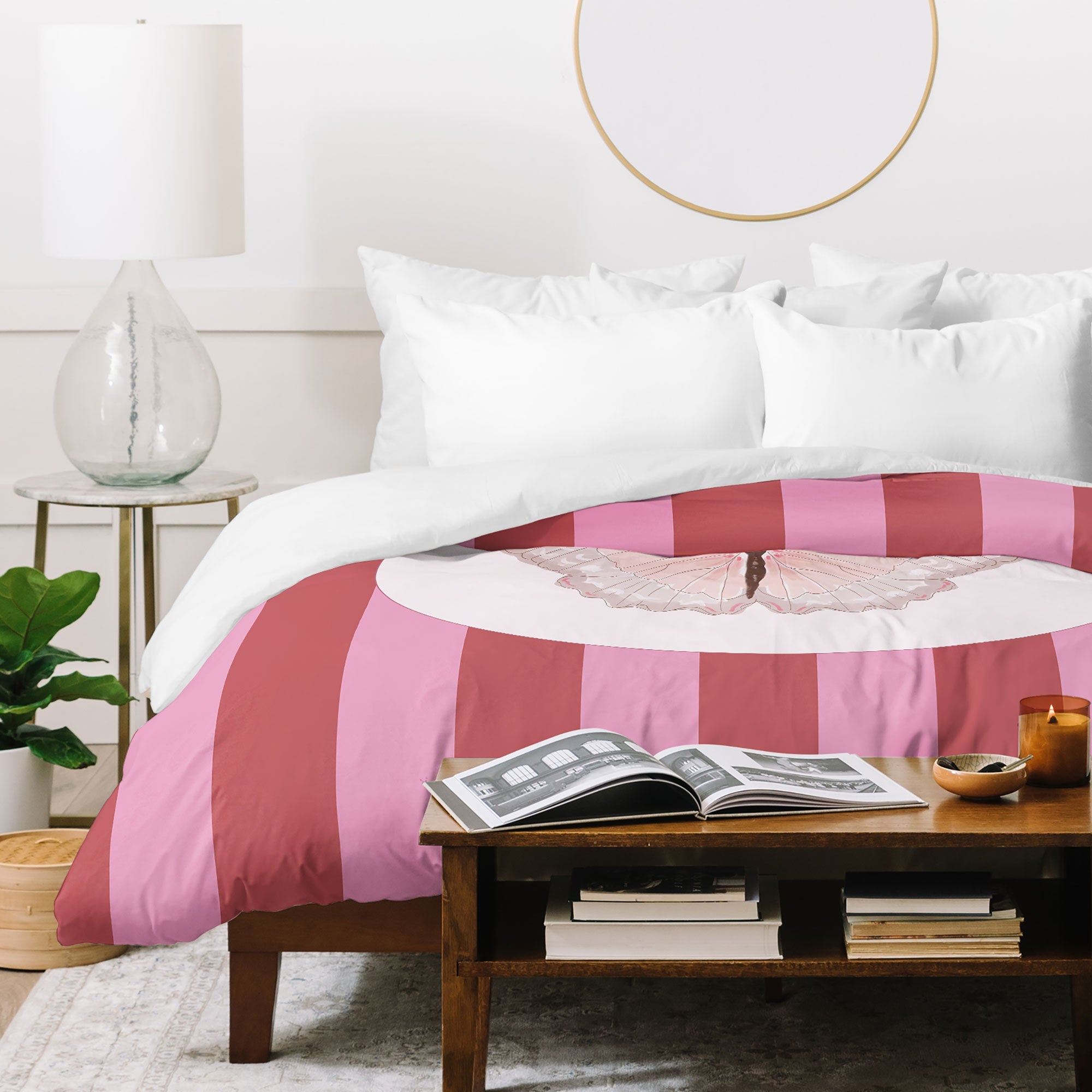 DENY Designs butterfly stripes Duvet Cover