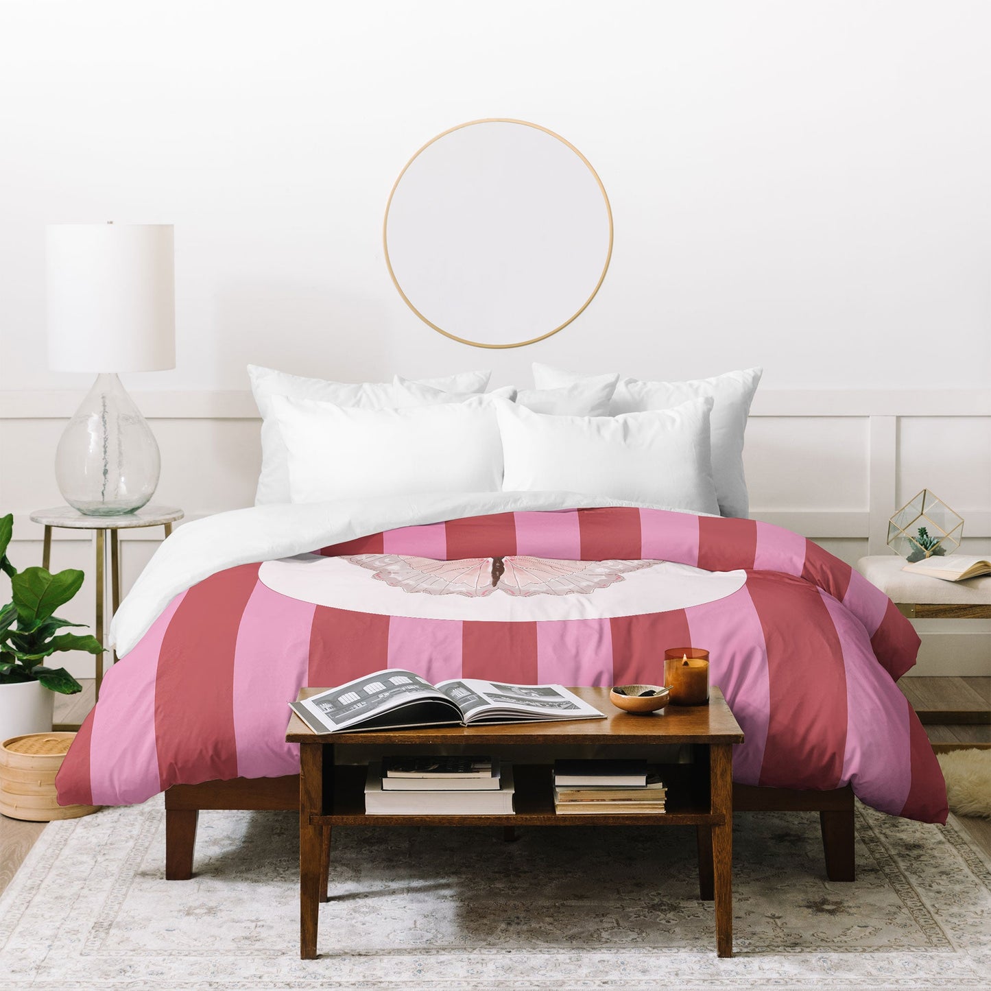 DENY Designs butterfly stripes Duvet Cover