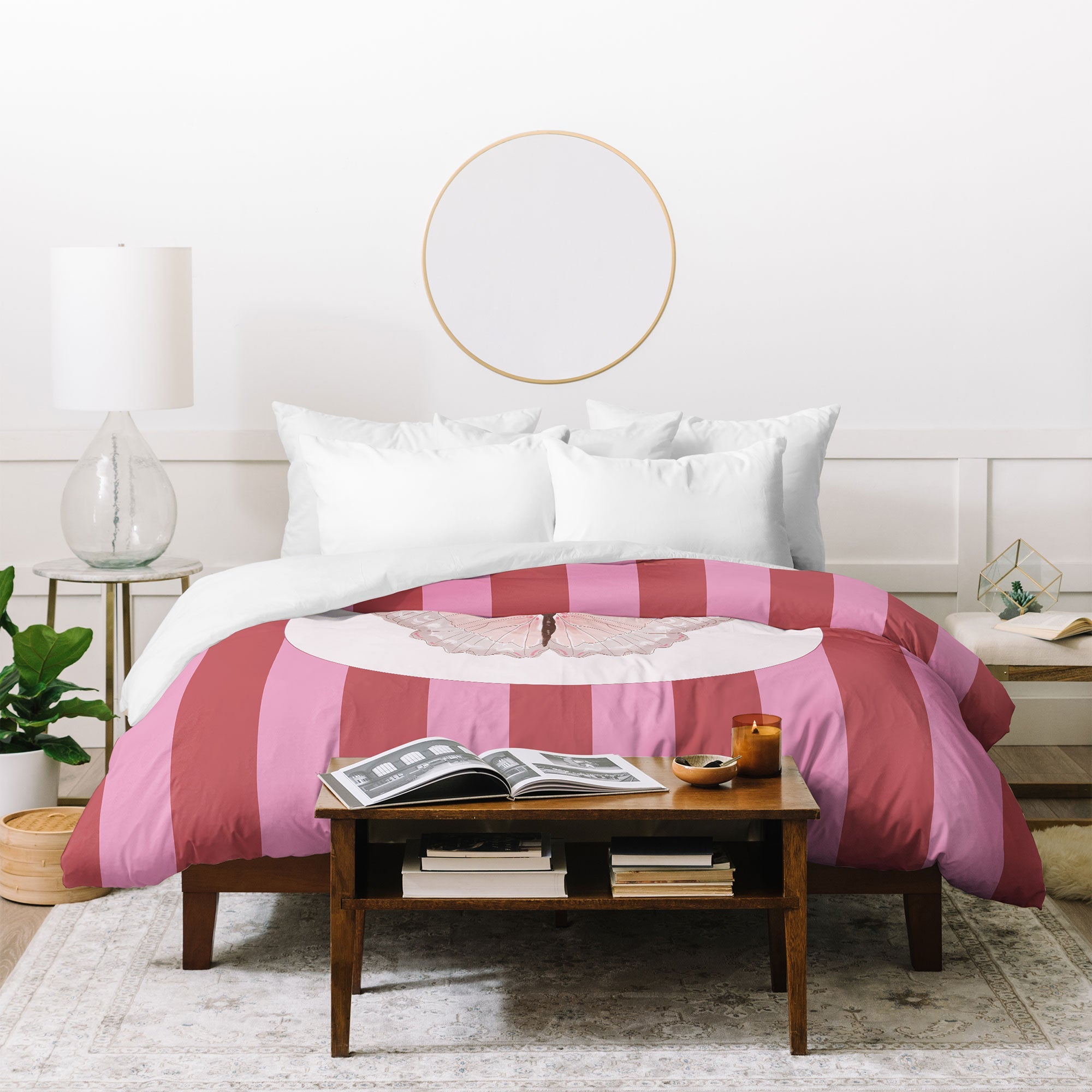 DENY Designs butterfly stripes Duvet Cover