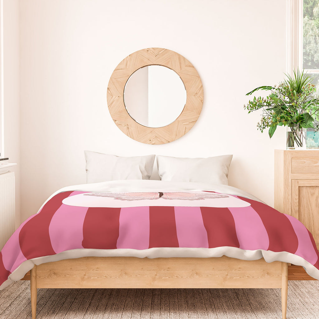 DENY Designs butterfly stripes Duvet Cover