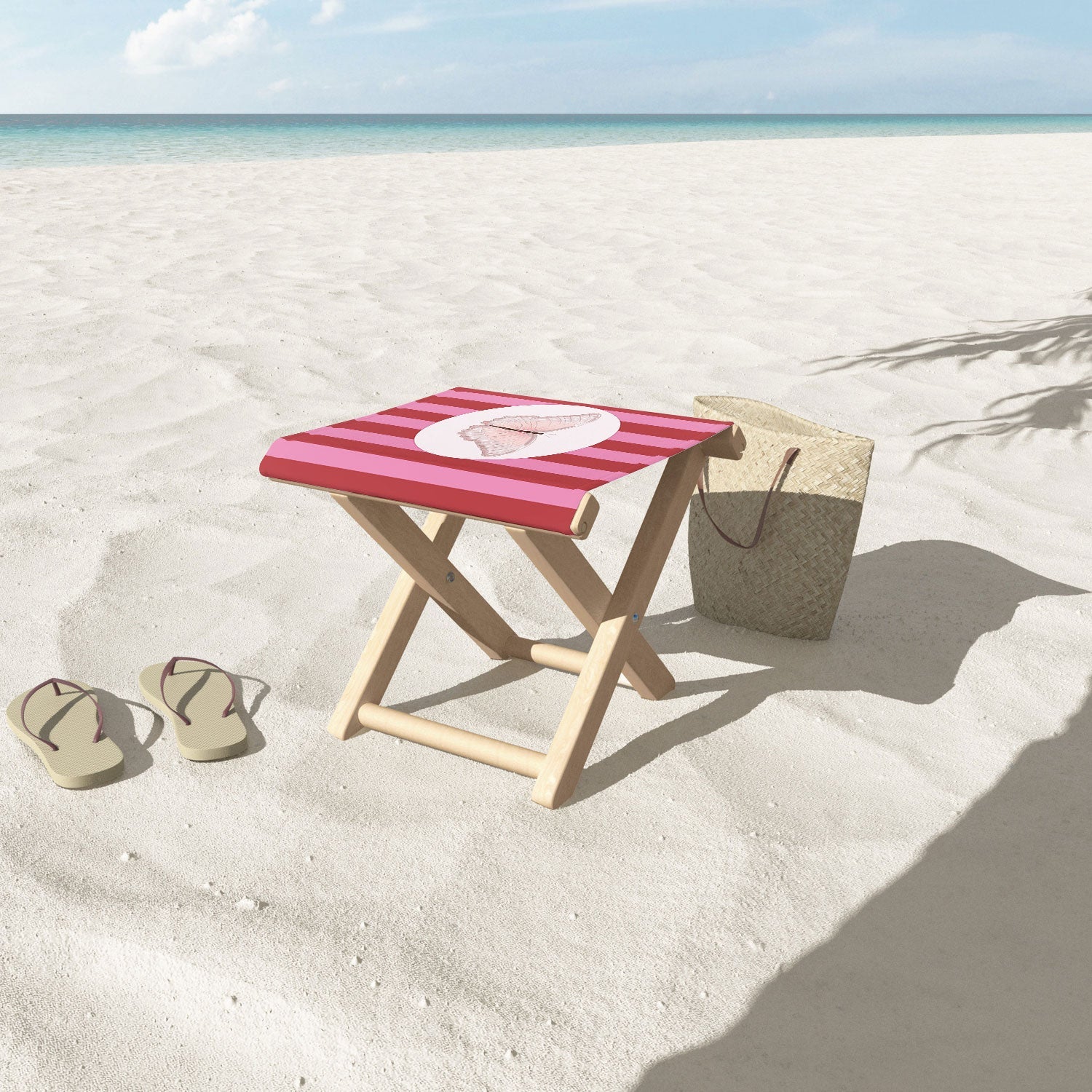 DENY Designs butterfly stripes Folding Stool