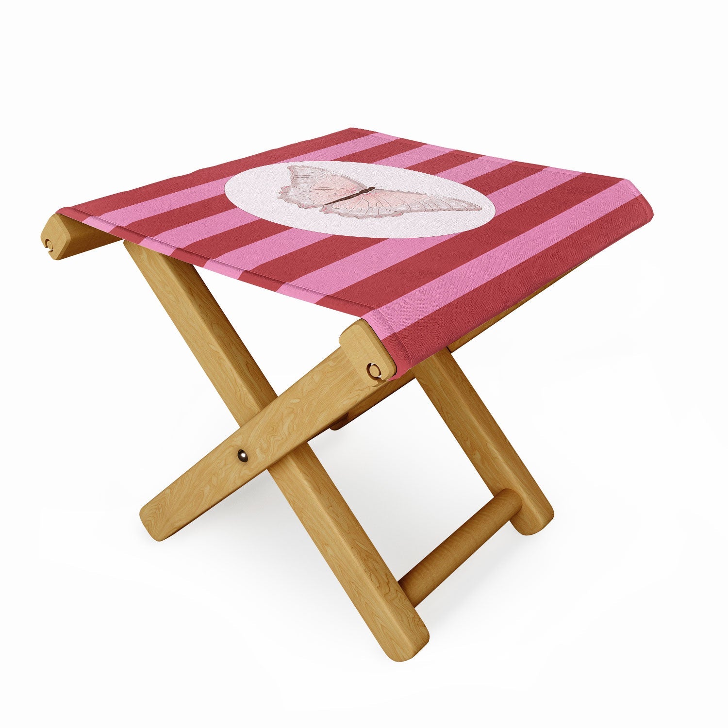 DENY Designs butterfly stripes Folding Stool
