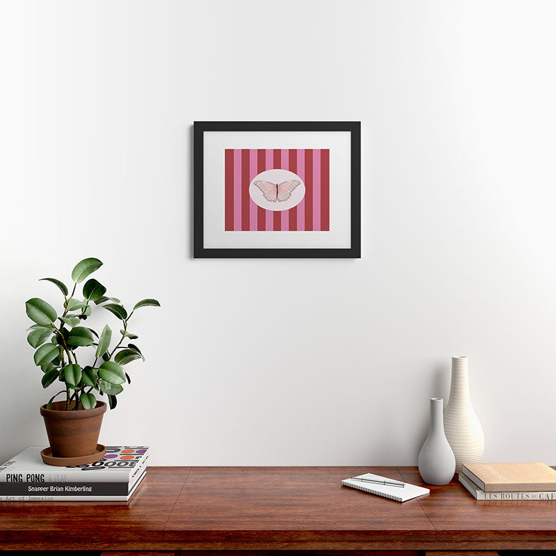 DENY Designs butterfly stripes Framed Art Print
