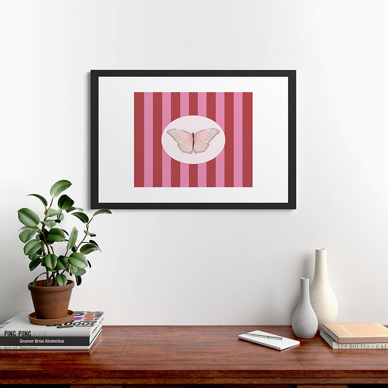 DENY Designs butterfly stripes Framed Art Print