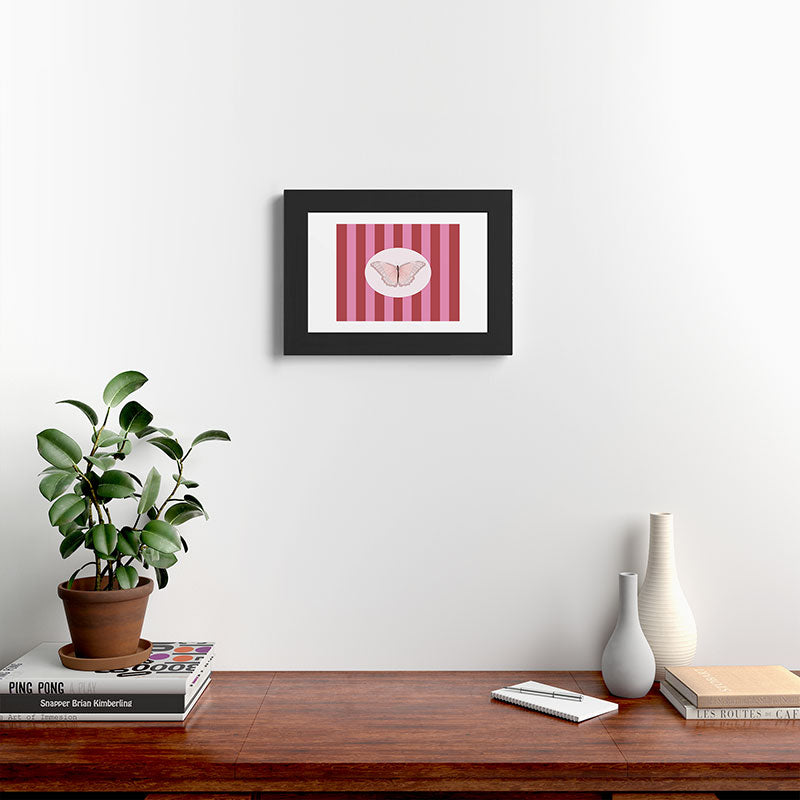DENY Designs butterfly stripes Framed Art Print