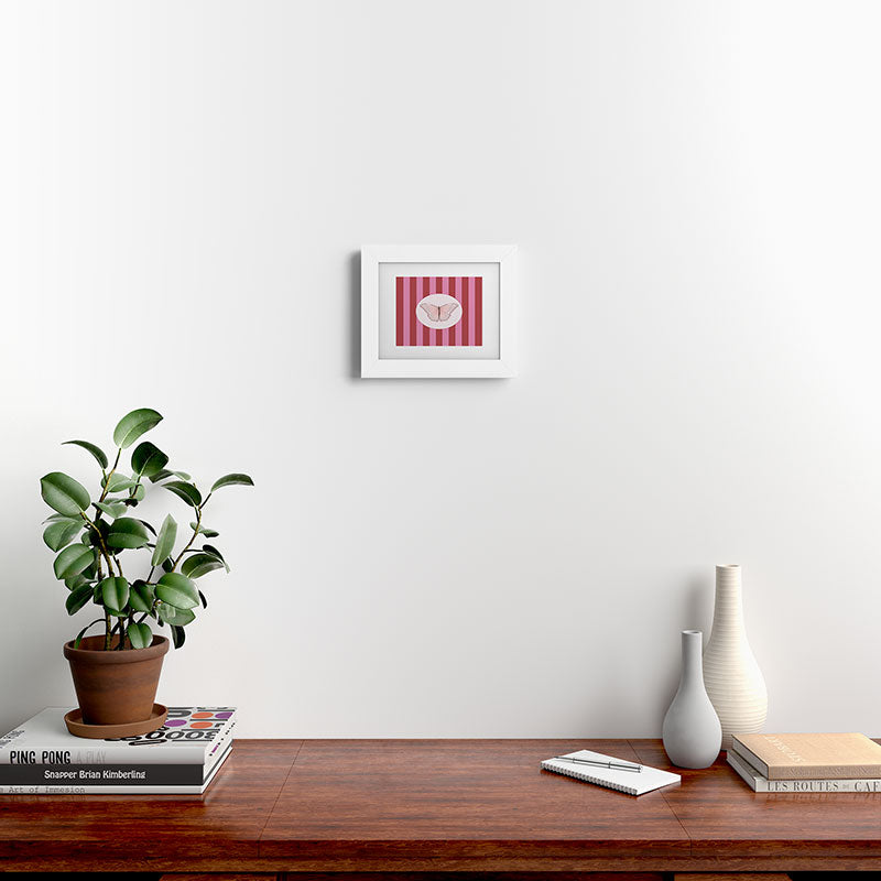 DENY Designs butterfly stripes Framed Art Print