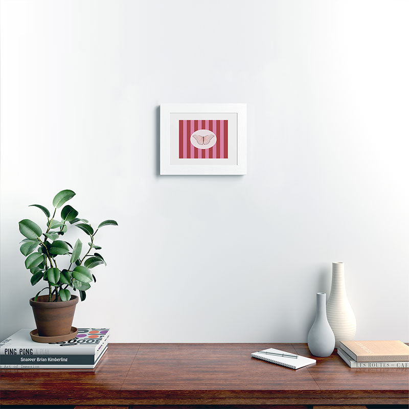 DENY Designs butterfly stripes Framed Art Print