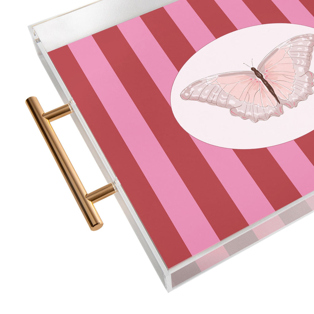 DENY Designs butterfly stripes Acrylic Tray