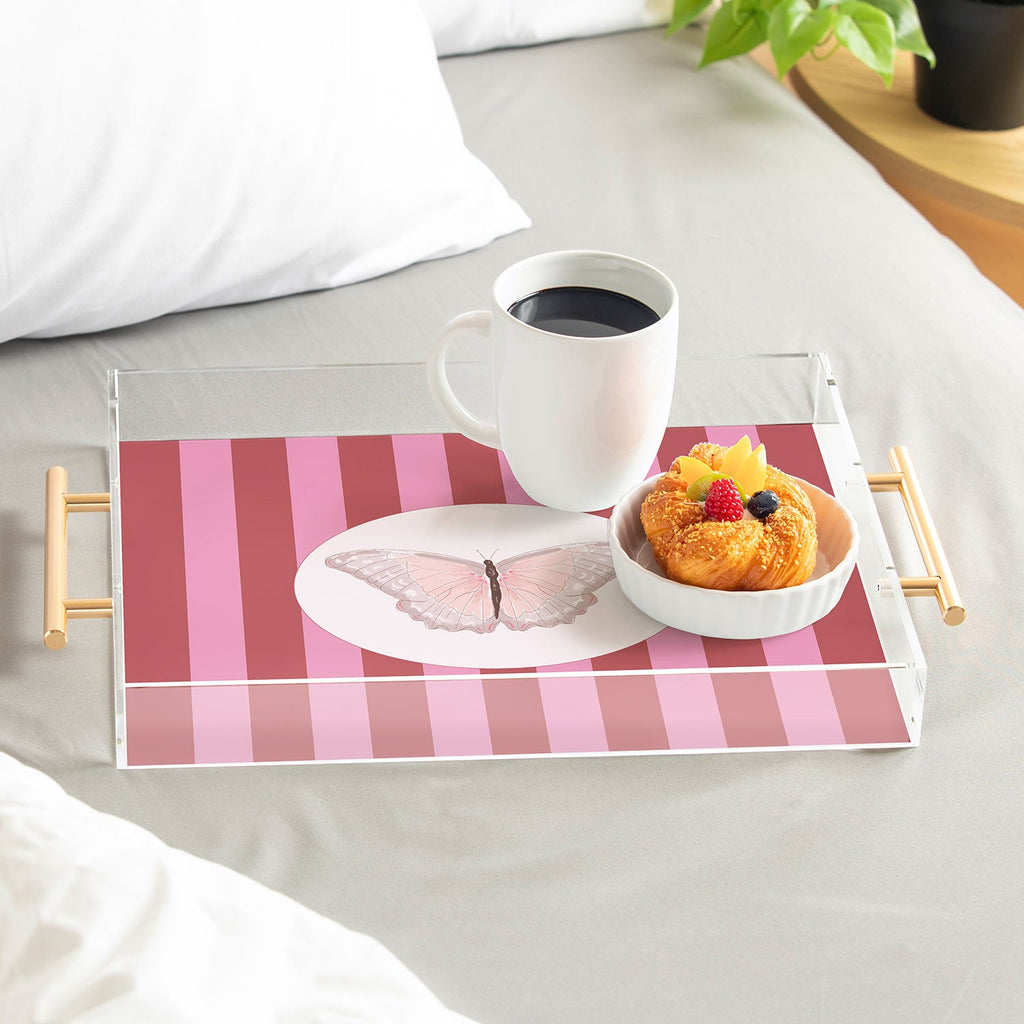 DENY Designs butterfly stripes Acrylic Tray
