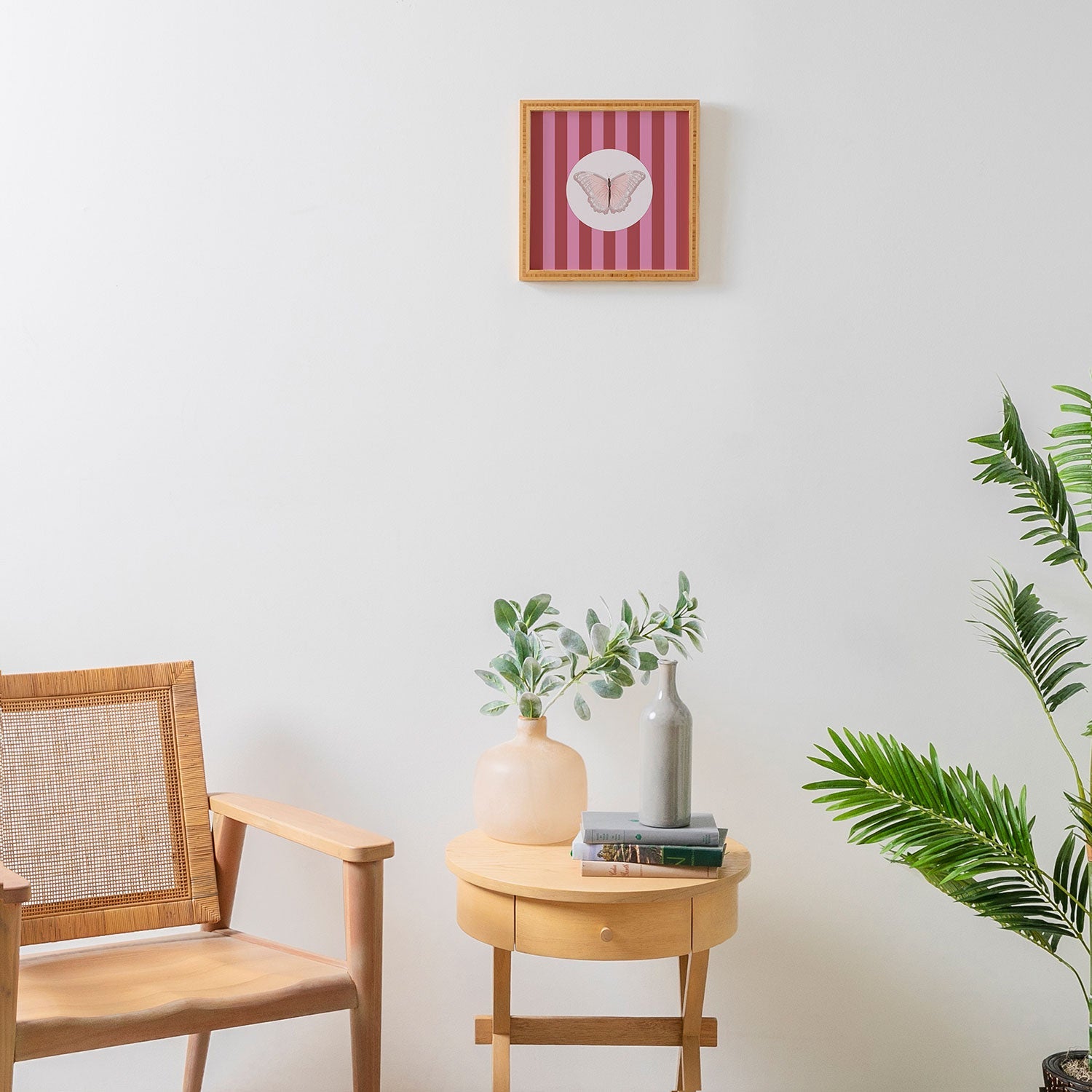 DENY Designs butterfly stripes Framed Wall Art