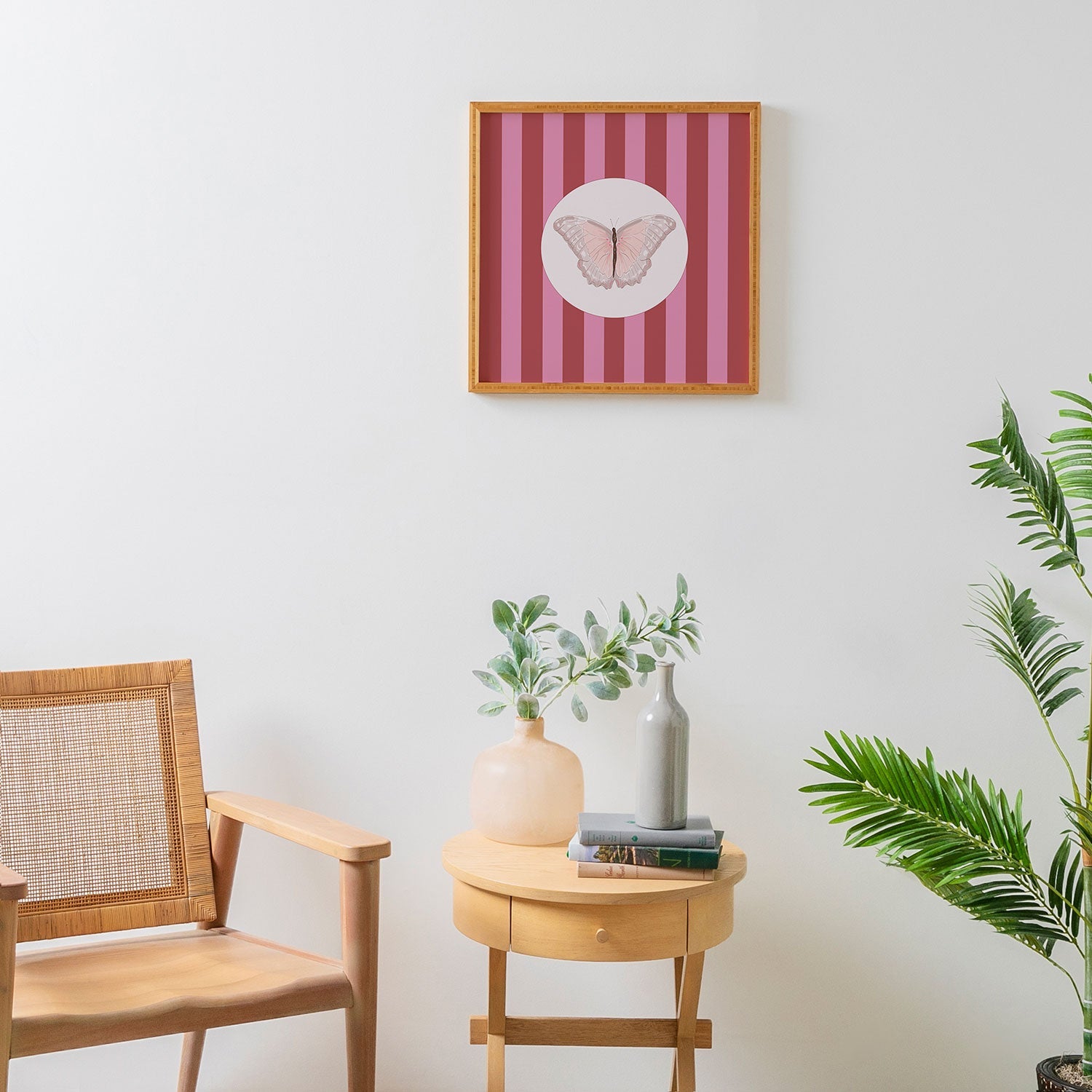 DENY Designs butterfly stripes Framed Wall Art