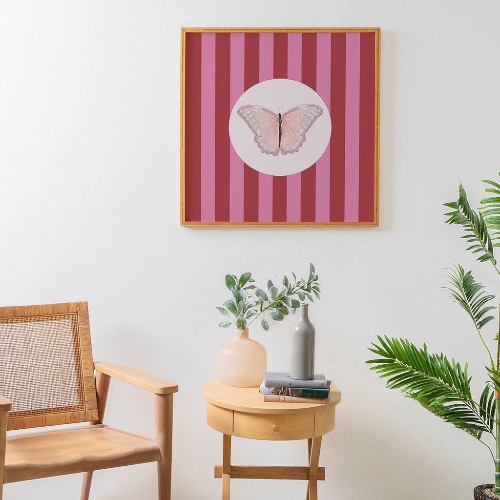 DENY Designs butterfly stripes Framed Wall Art